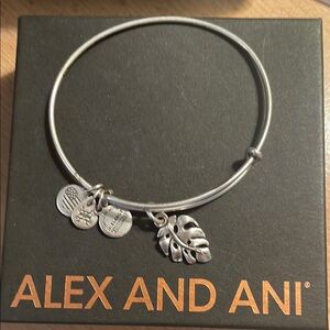 Alex and Ani Palm Leaf Charm Bracelet